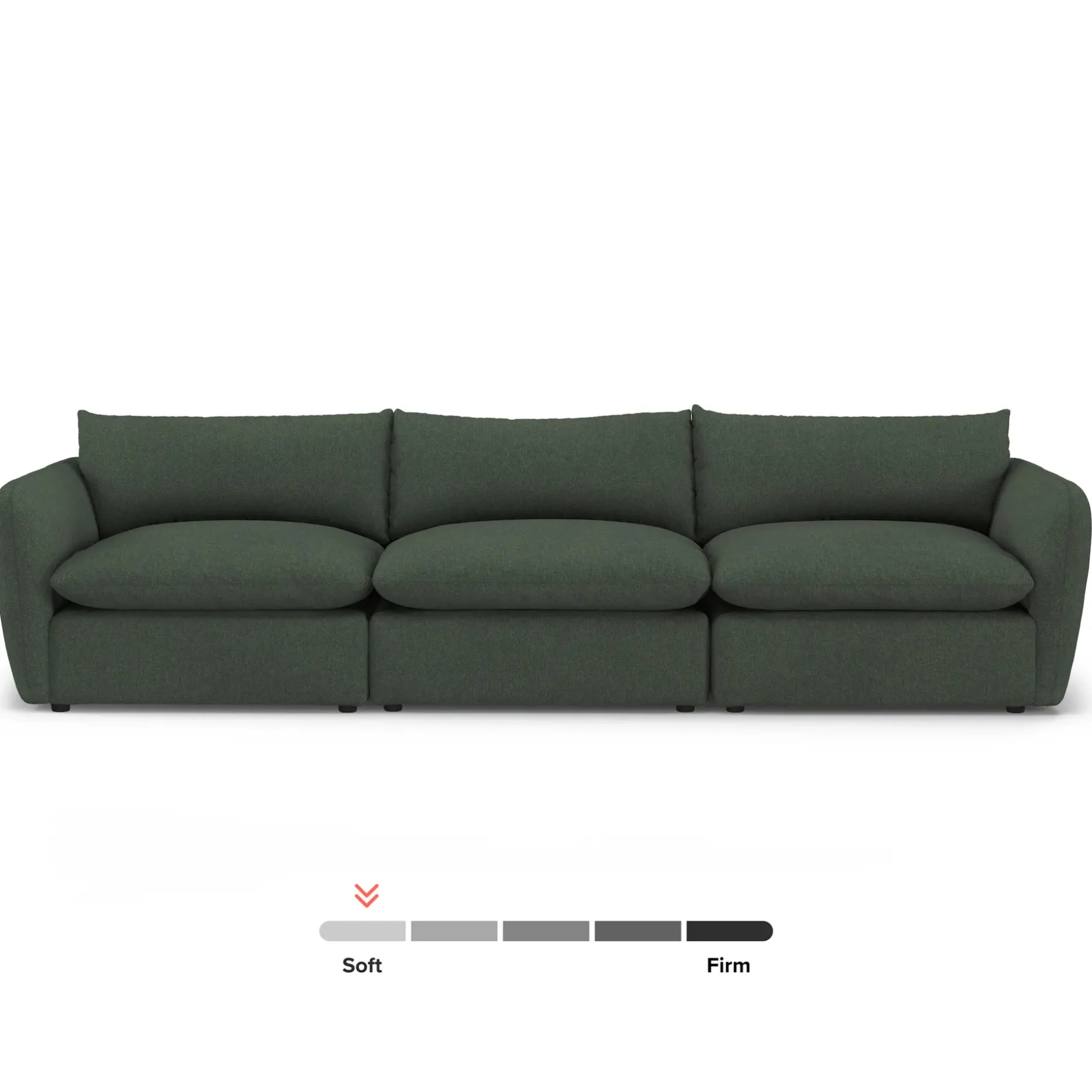 Leigh 131.5" Modular Sofa - Green Wool Bouclé
