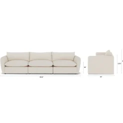 Leigh 131.5" Modular Sofa - Ivory Wool Bouclé