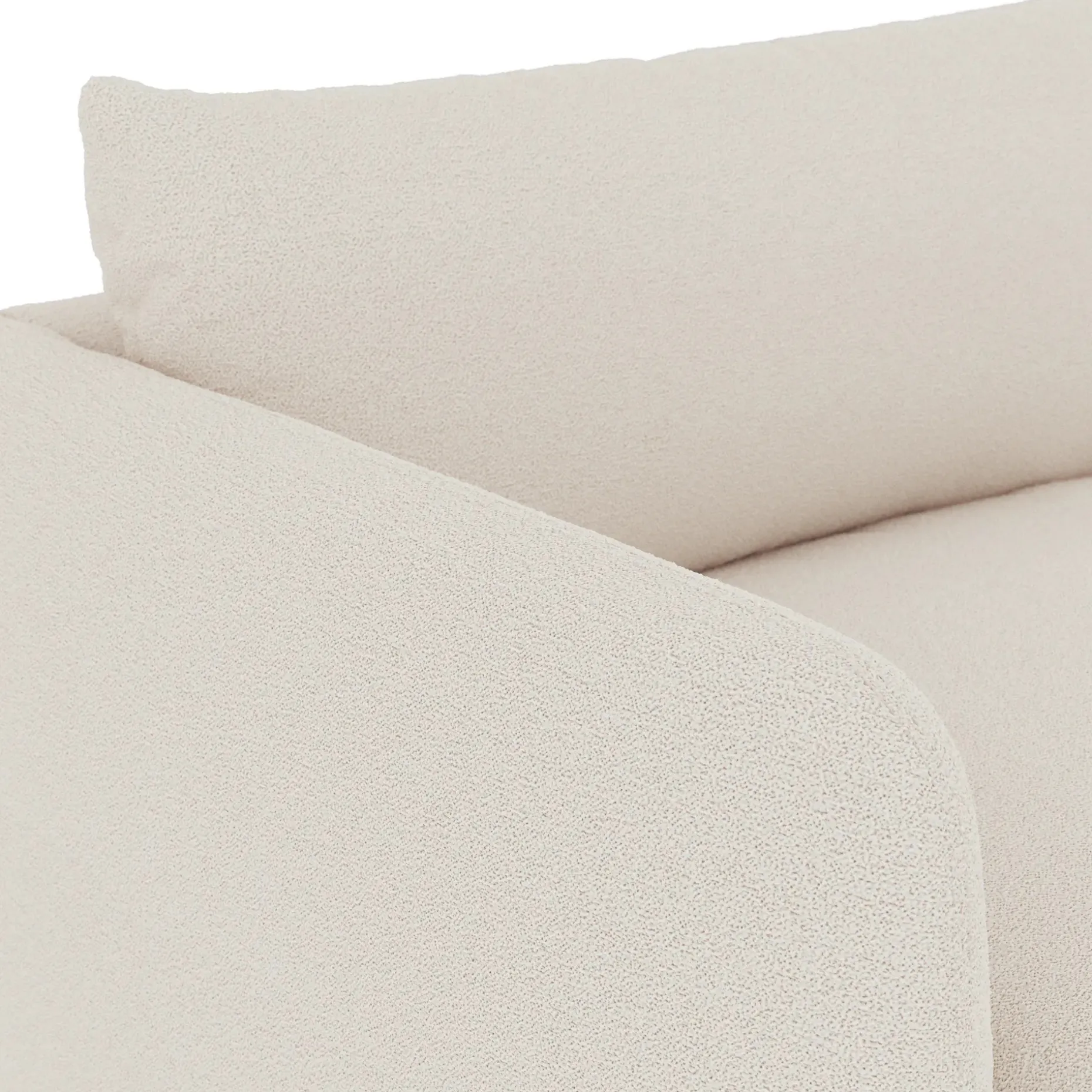 Leigh 131.5" Modular Sofa - Ivory Wool Bouclé