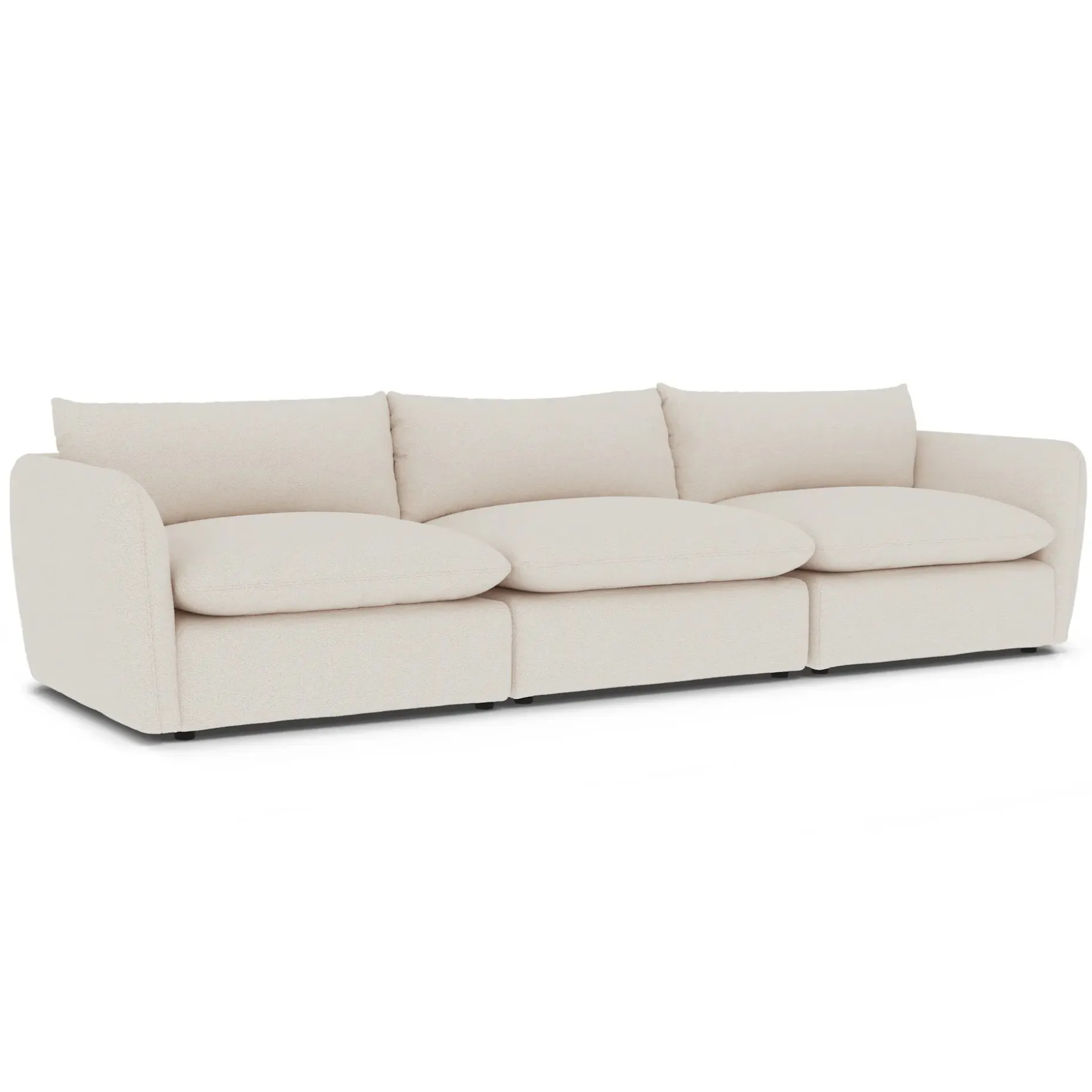 Leigh 131.5" Modular Sofa - Ivory Wool Bouclé