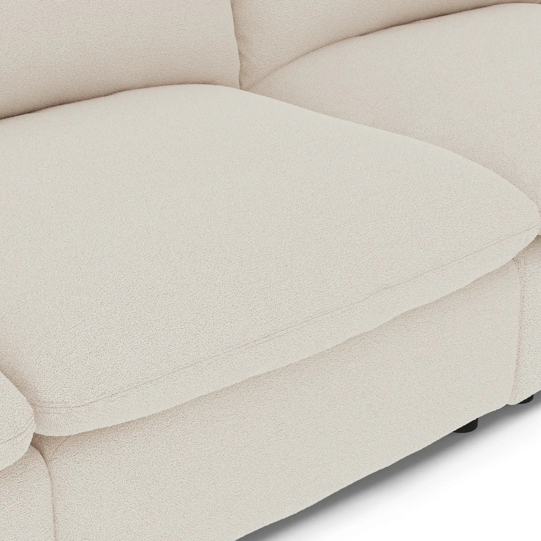 Leigh 131.5" Modular Sofa - Ivory Wool Bouclé