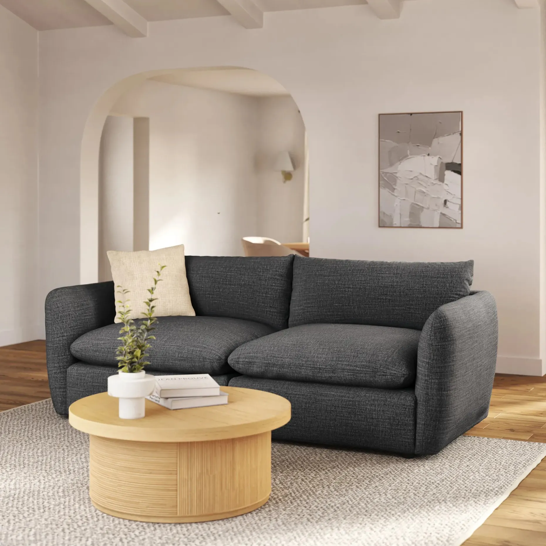 Leigh 92" Modular Sofa - Napa Charcoal