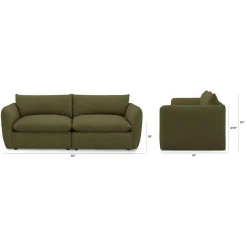 Leigh 92" Modular Sofa - Napa Moss