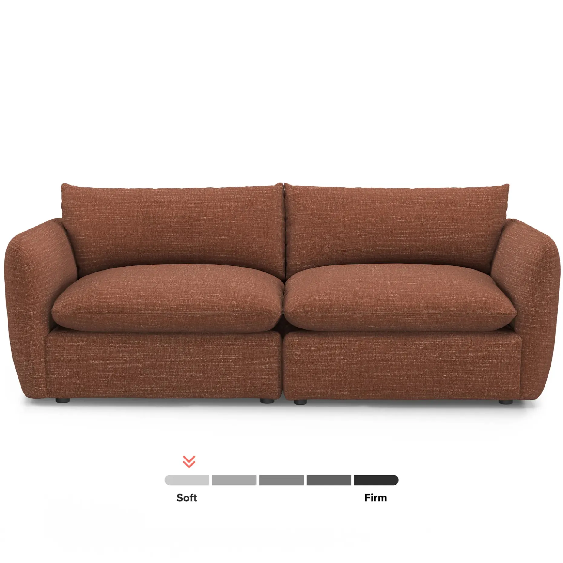 Leigh 92" Modular Sofa - Napa Rust