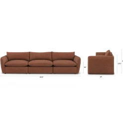 Leigh 131.5" Modular Sofa - Napa Rust