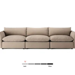 Leigh 131.5" Modular Sofa - Sandstone Wool Bouclé