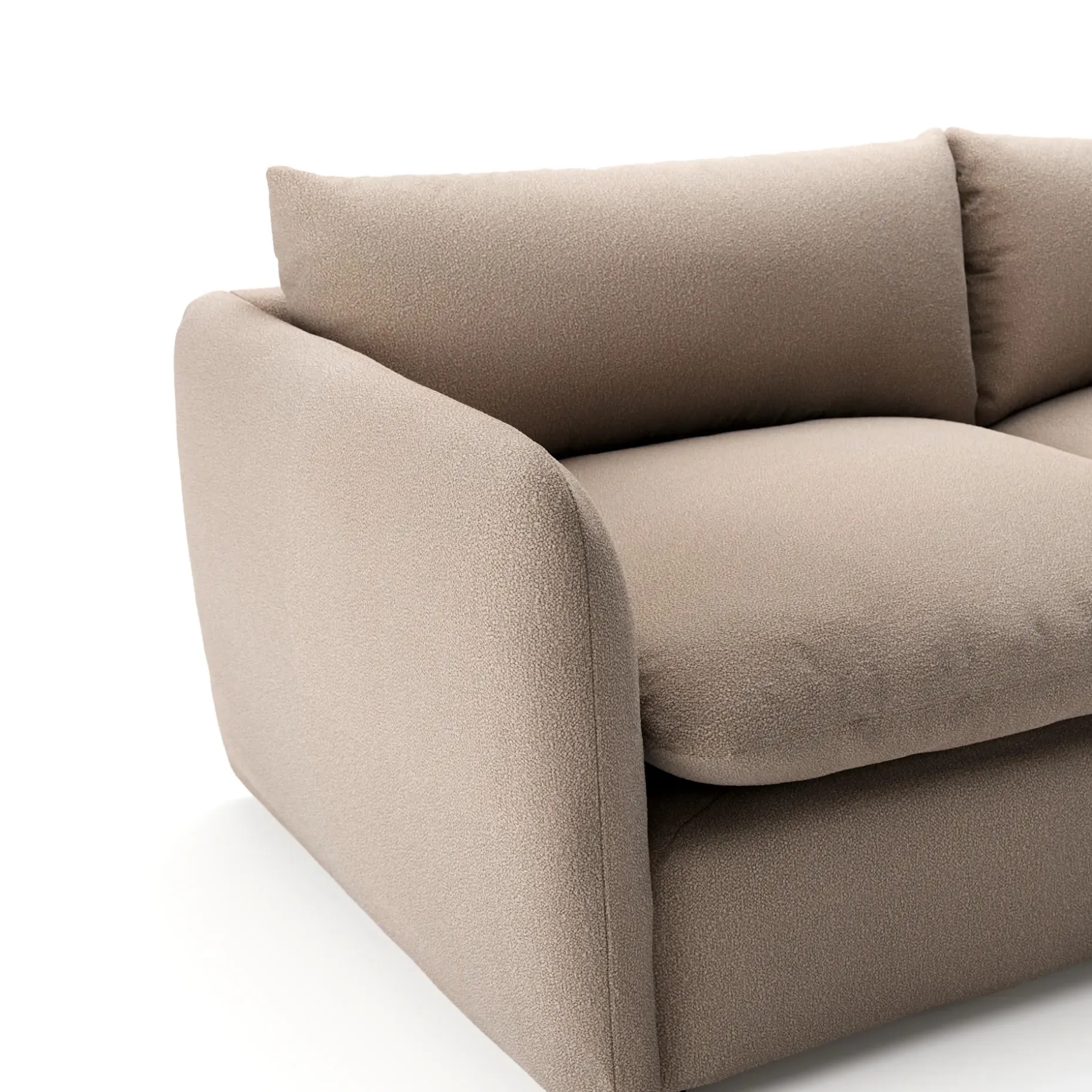 Leigh 131.5" Modular Sofa - Sandstone Wool Bouclé
