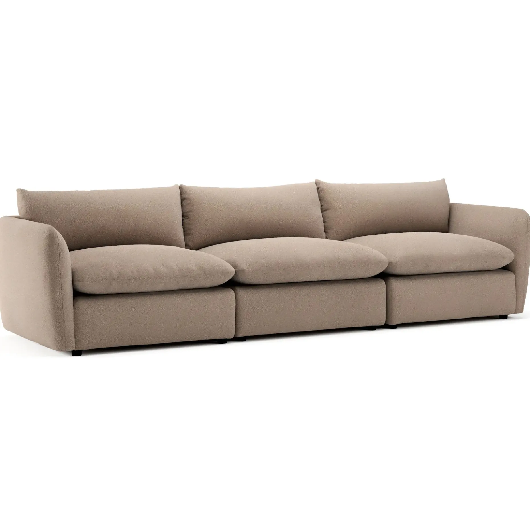 Leigh 131.5" Modular Sofa - Sandstone Wool Bouclé