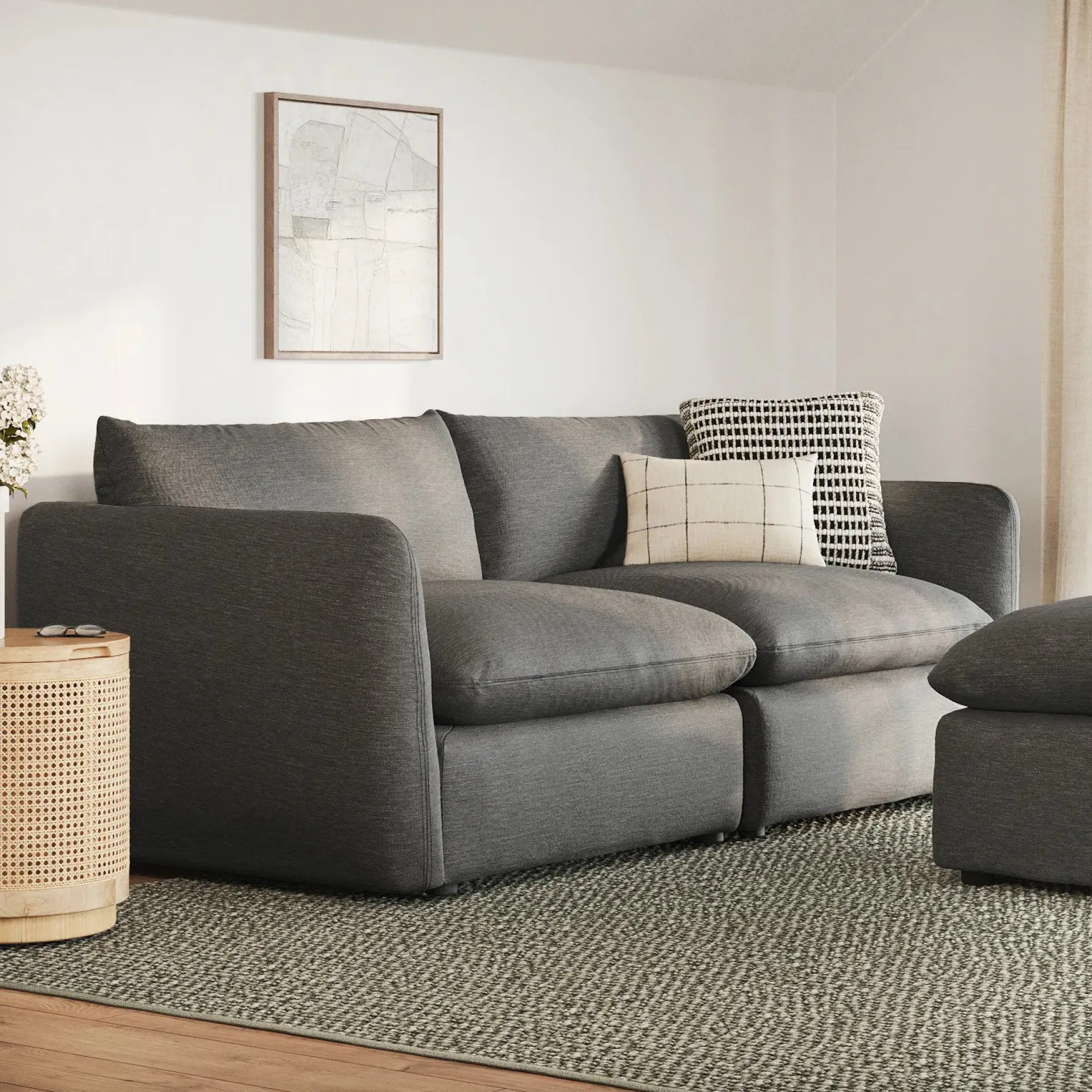 Leigh 92" Modular Sofa - Silver Gray