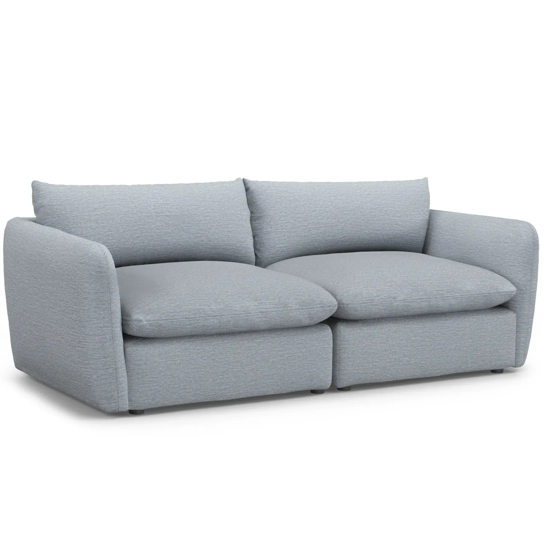 Leigh 92" Modular Sofa - Silver Light Blue