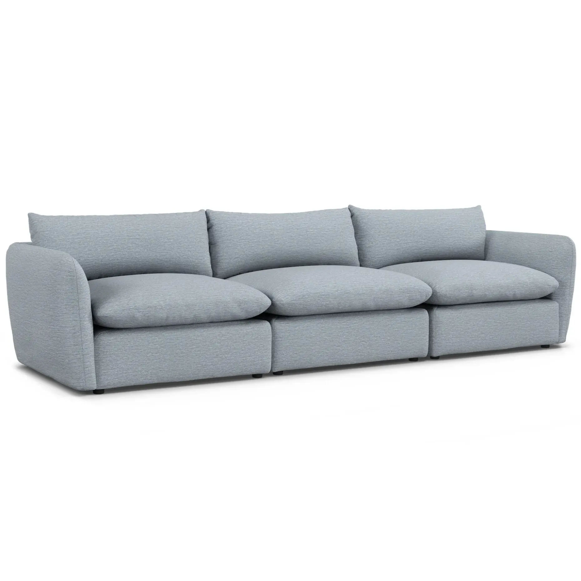 Leigh 131.5" Modular Sofa - Silver Light Blue
