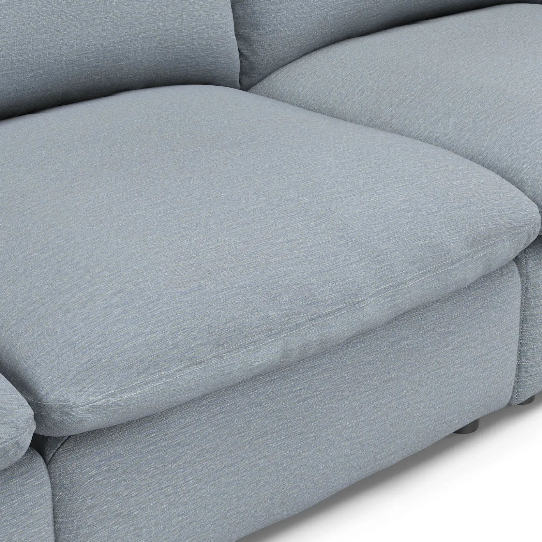 Leigh 131.5" Modular Sofa - Silver Light Blue