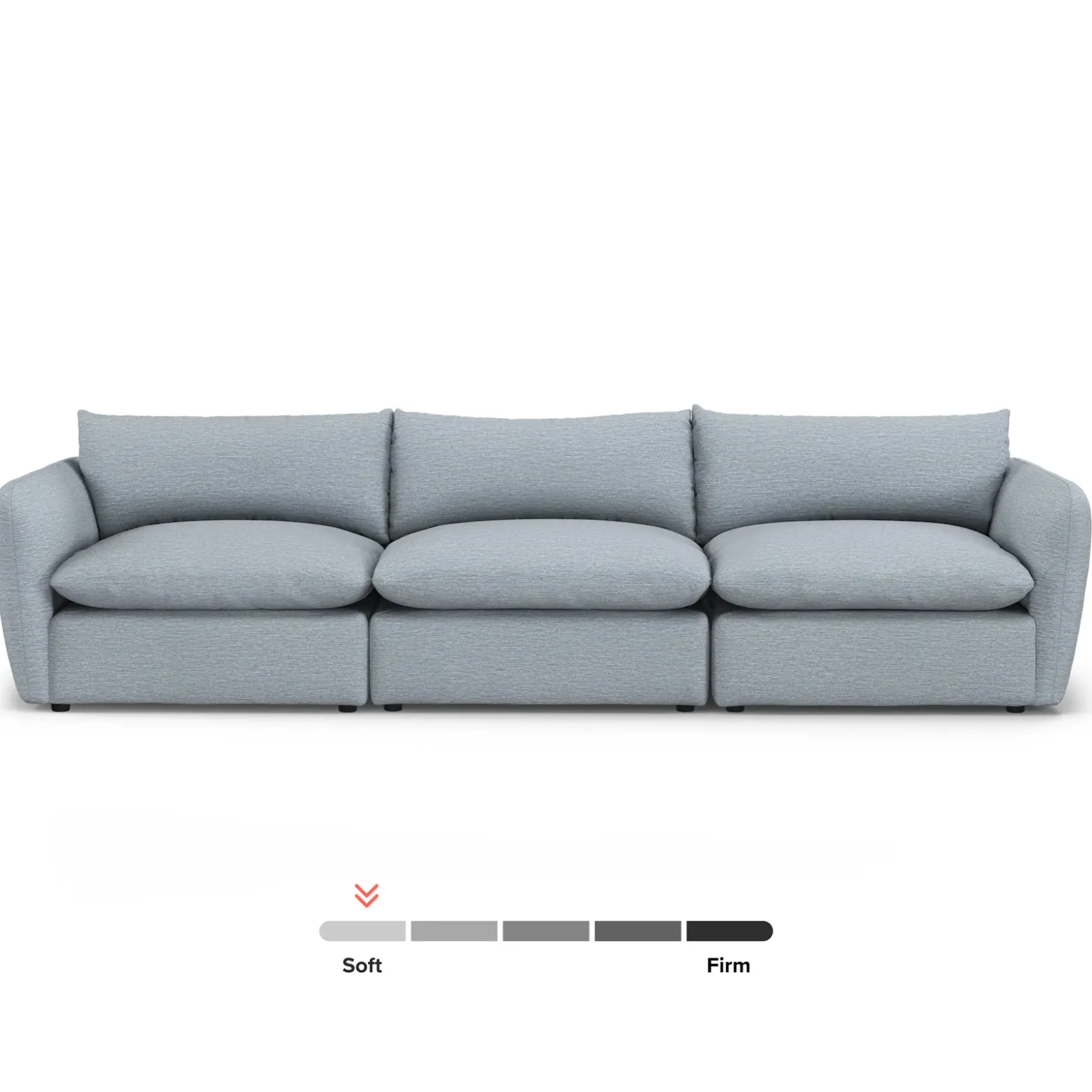 Leigh 131.5" Modular Sofa - Silver Light Blue