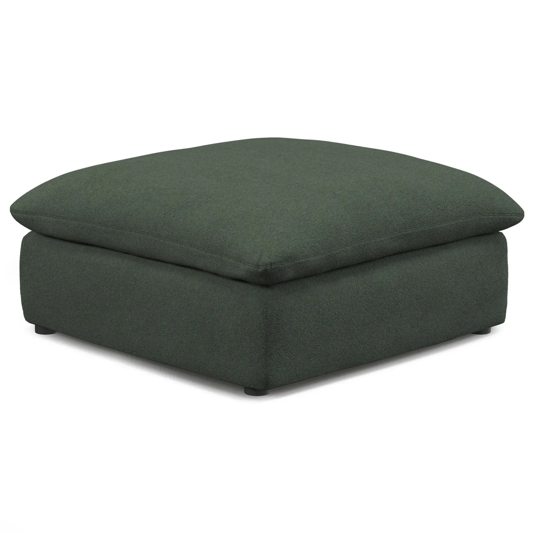 Leigh 41" Ottoman - Green Wool Bouclé