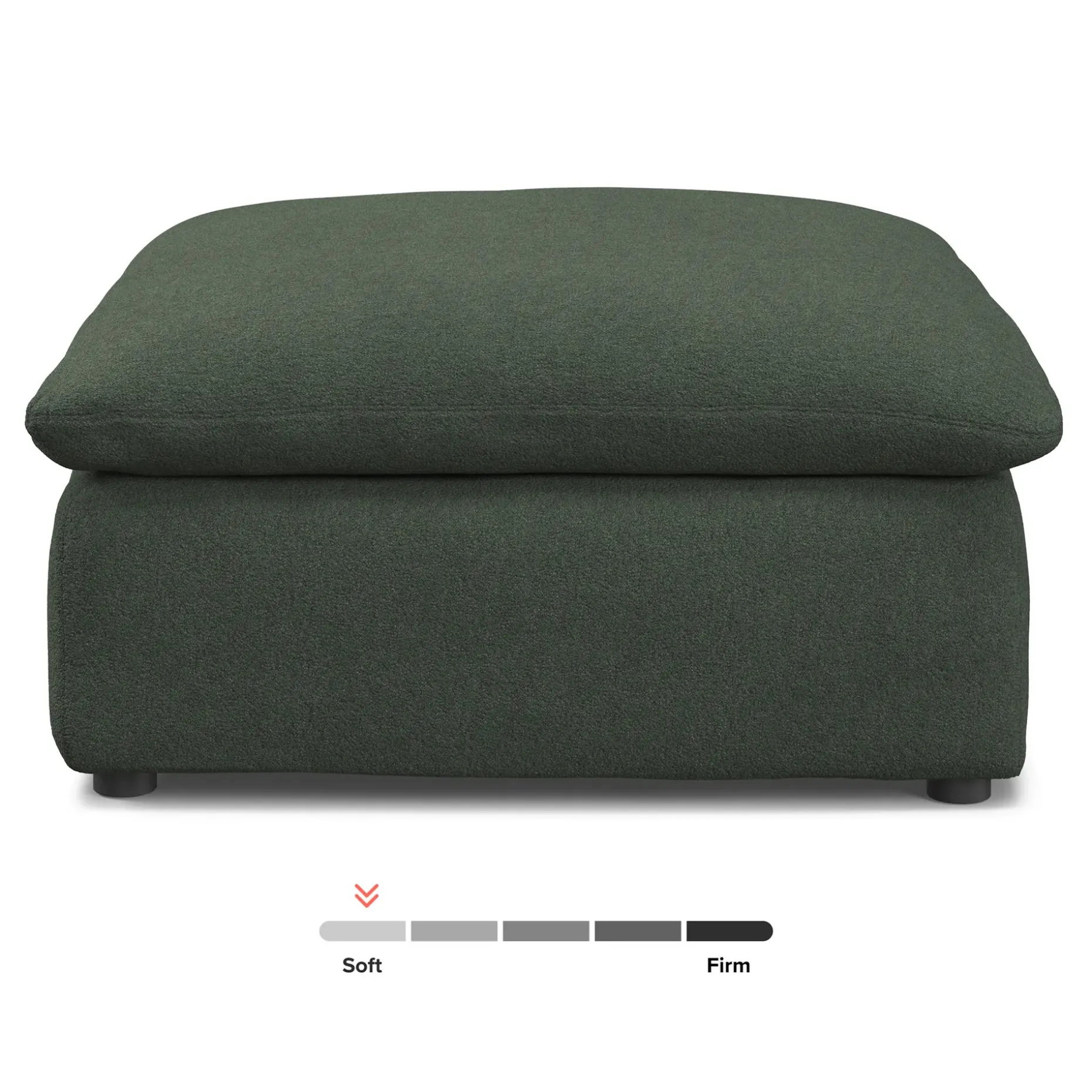 Leigh 41" Ottoman - Green Wool Bouclé