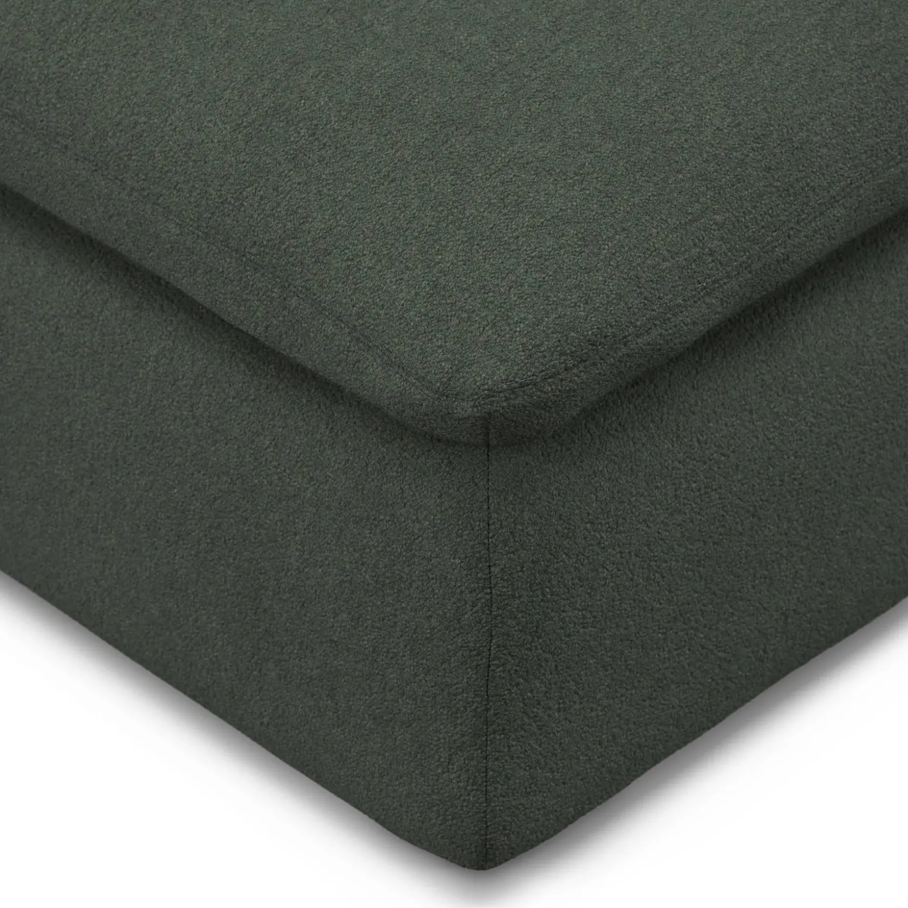 Leigh 41" Ottoman - Green Wool Bouclé