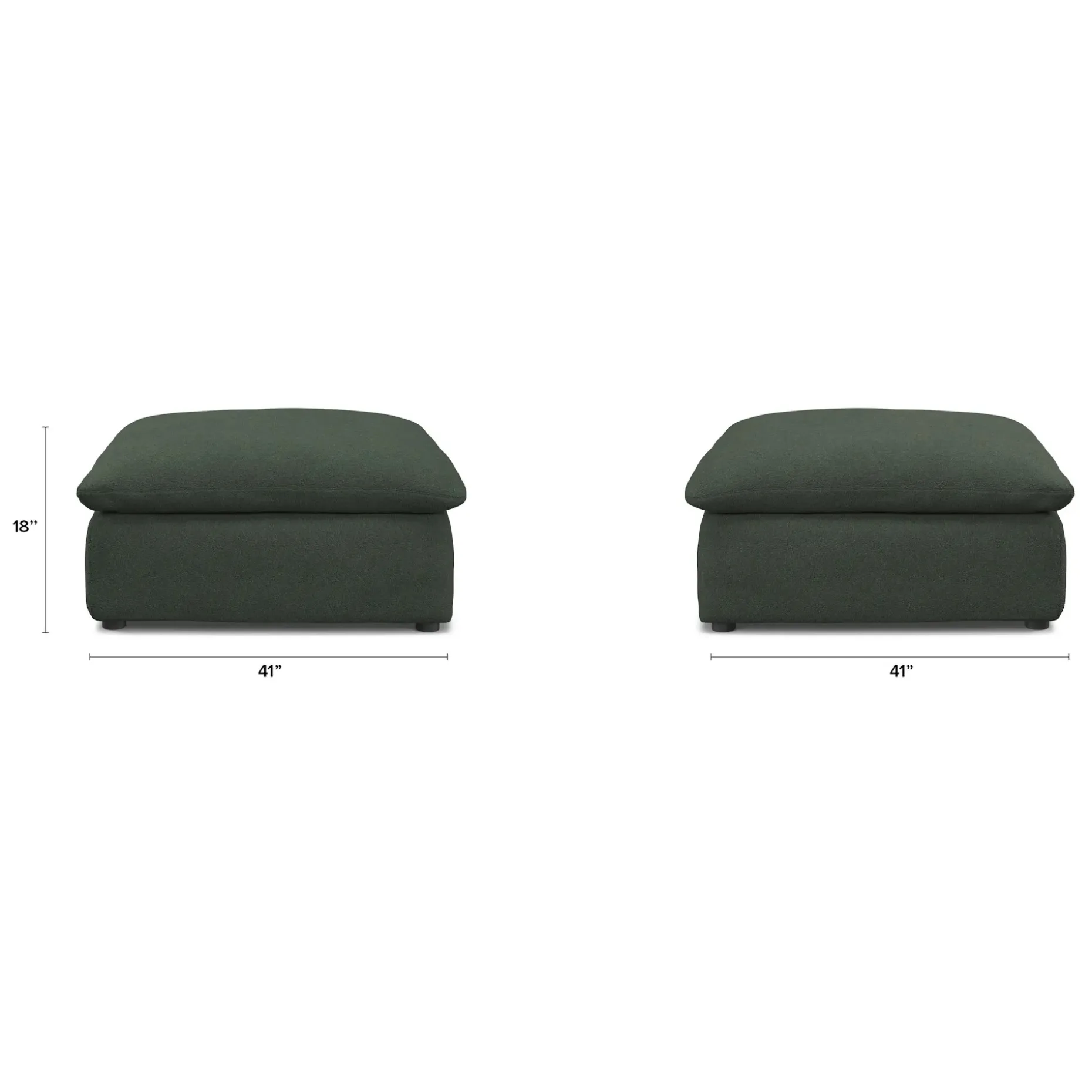 Leigh 41" Ottoman - Green Wool Bouclé