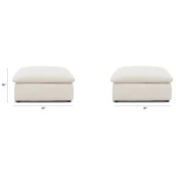 Leigh 41" Ottoman - Ivory Wool Bouclé