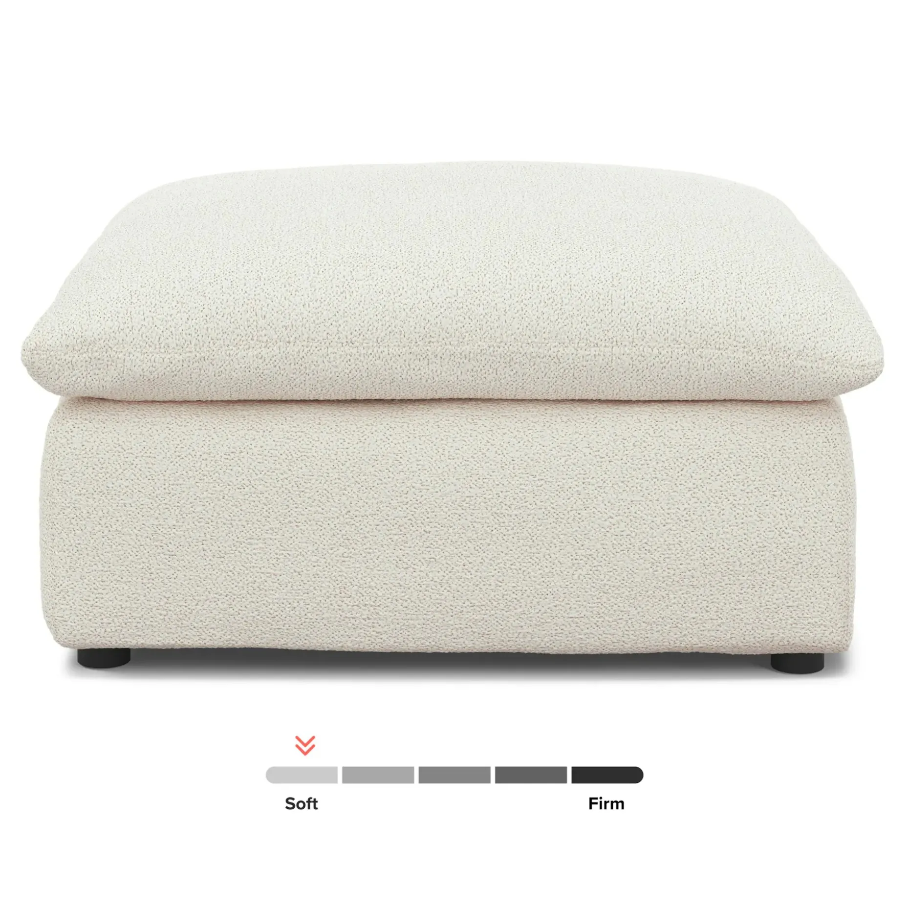 Leigh 41" Ottoman - Ivory Wool Bouclé