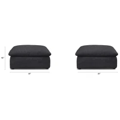 Leigh 41" Ottoman - Napa Charcoal
