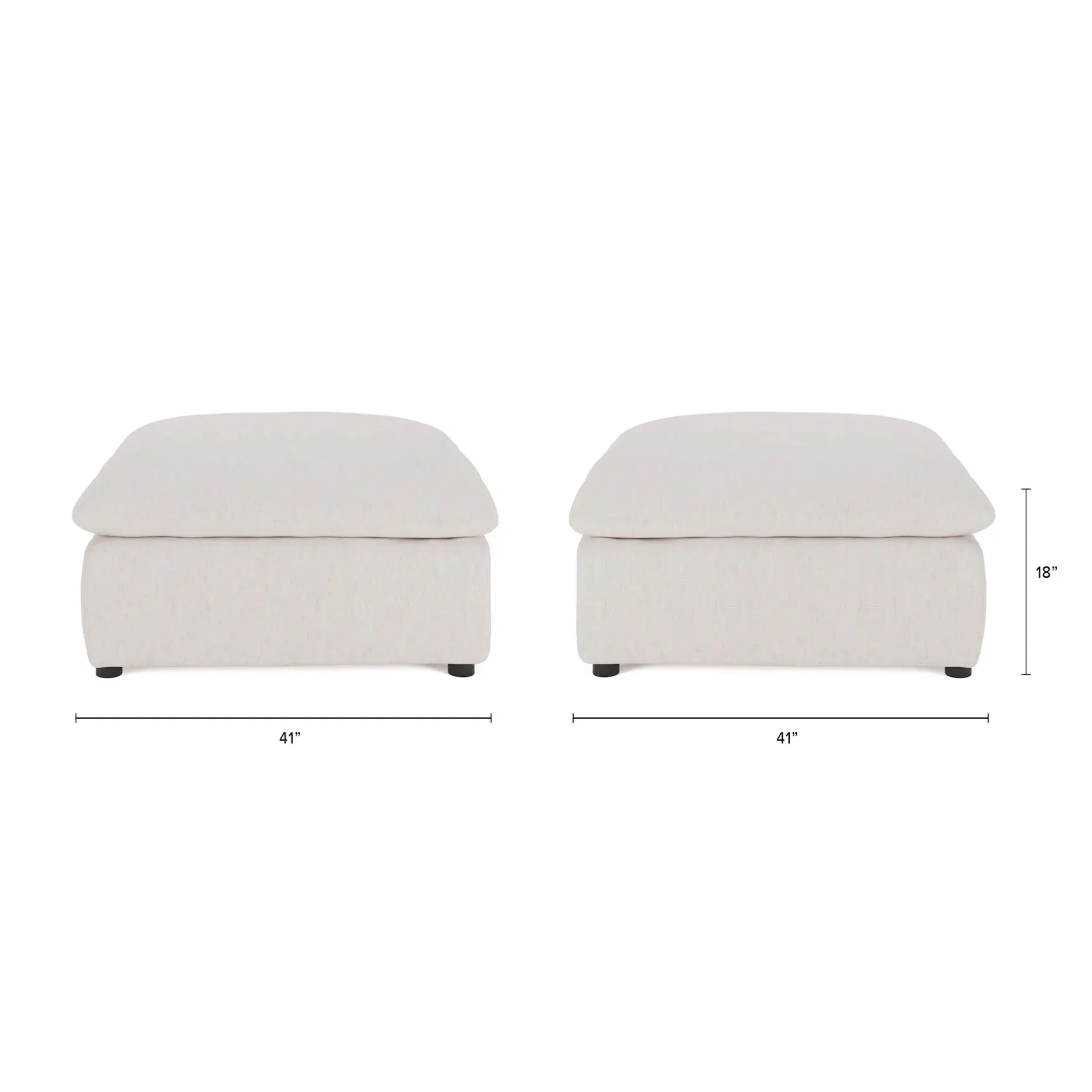 Leigh 41" Ottoman - Napa White