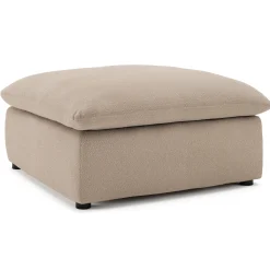Leigh 41" Ottoman - Sandstone Wool Bouclé