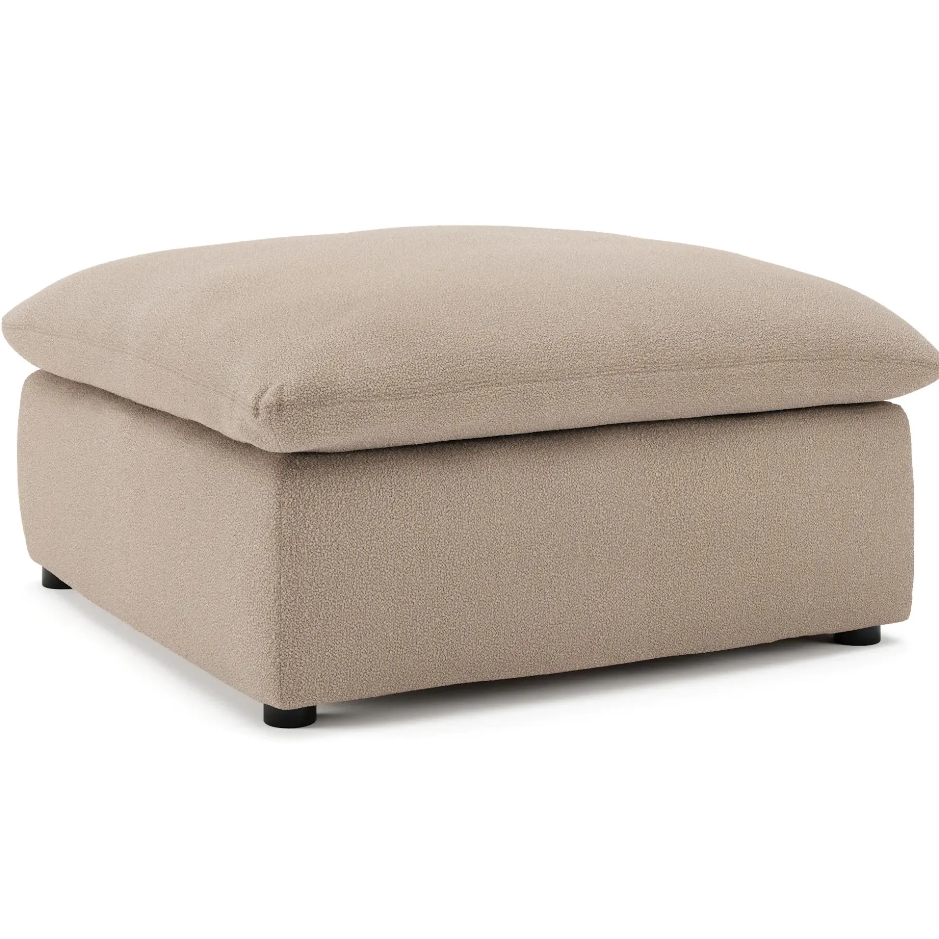 Leigh 41" Ottoman - Sandstone Wool Bouclé