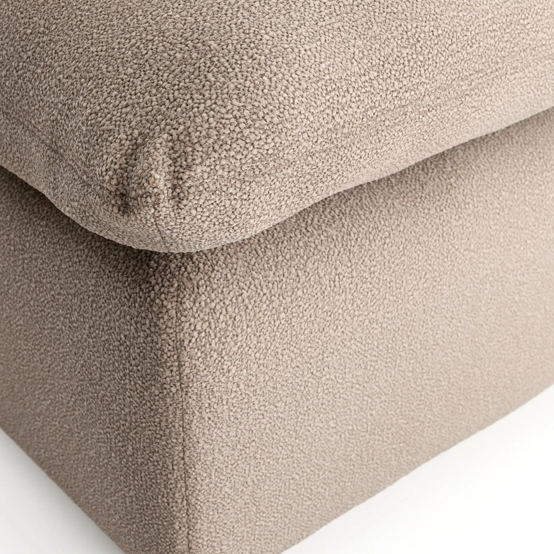 Leigh 41" Ottoman - Sandstone Wool Bouclé