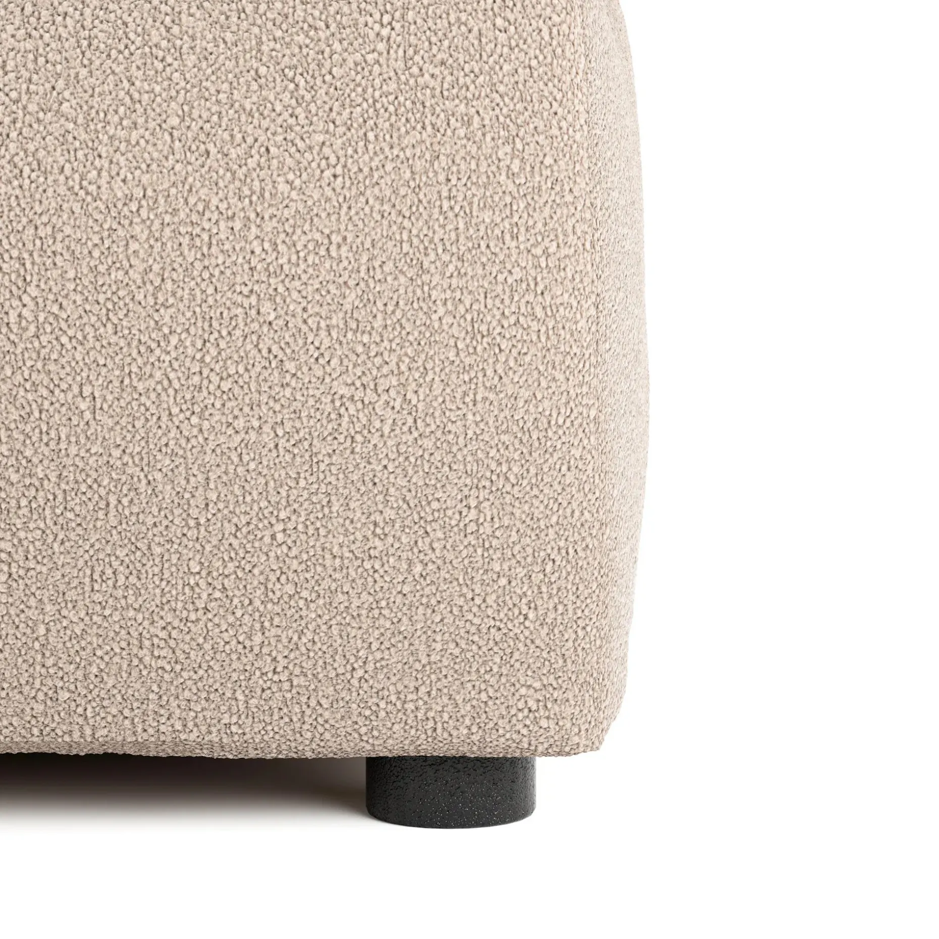Leigh 41" Ottoman - Sandstone Wool Bouclé