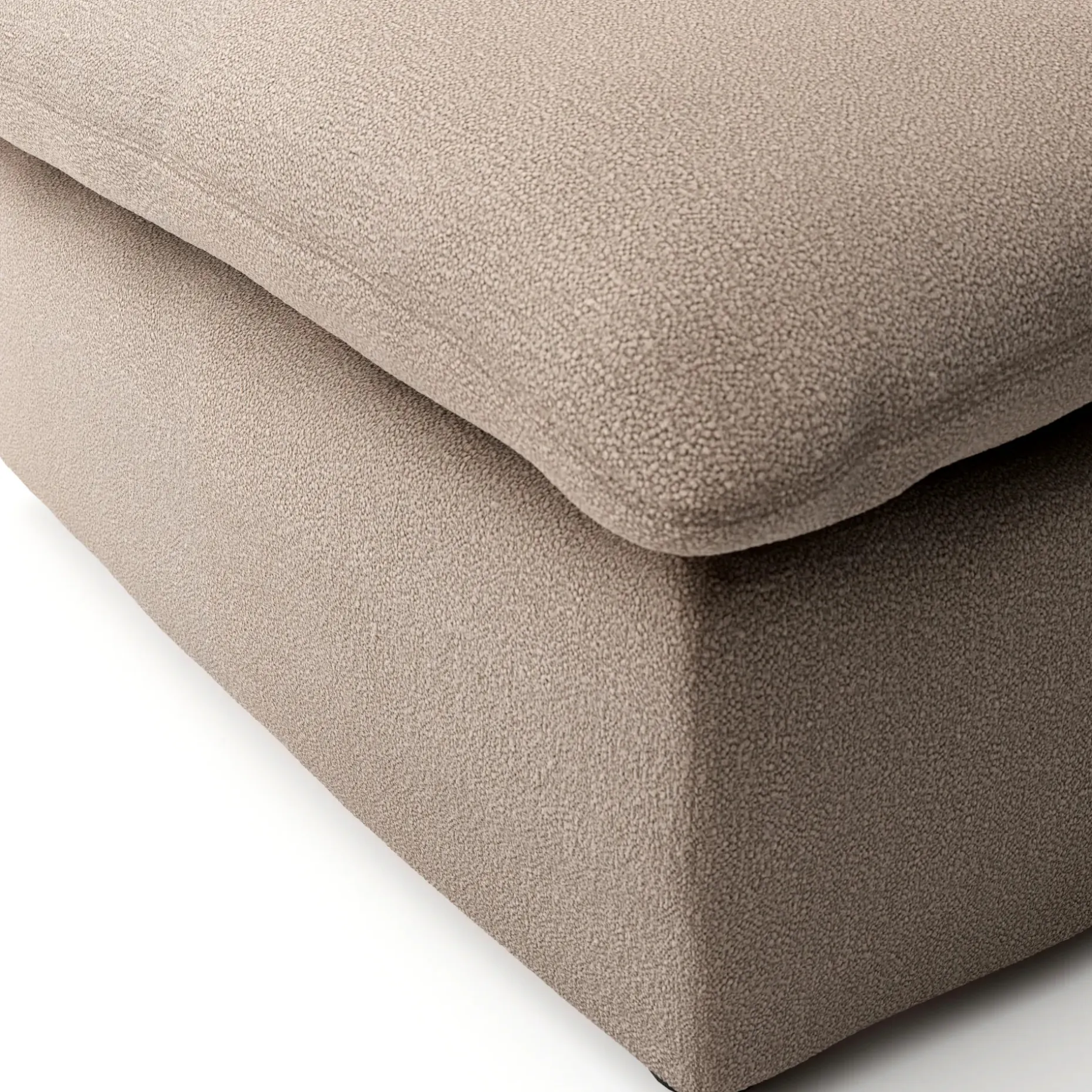 Leigh 41" Ottoman - Sandstone Wool Bouclé