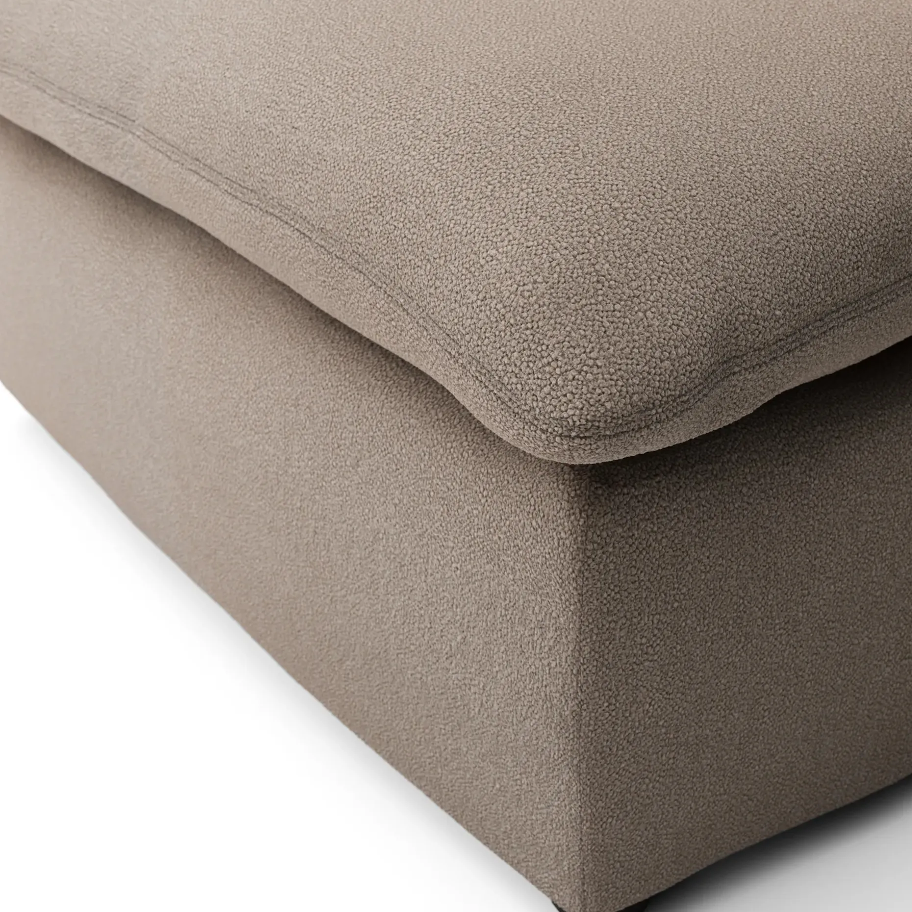 Leigh 41" Ottoman - Sandstone Wool Bouclé