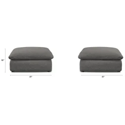Leigh 41" Ottoman - Silver Gray