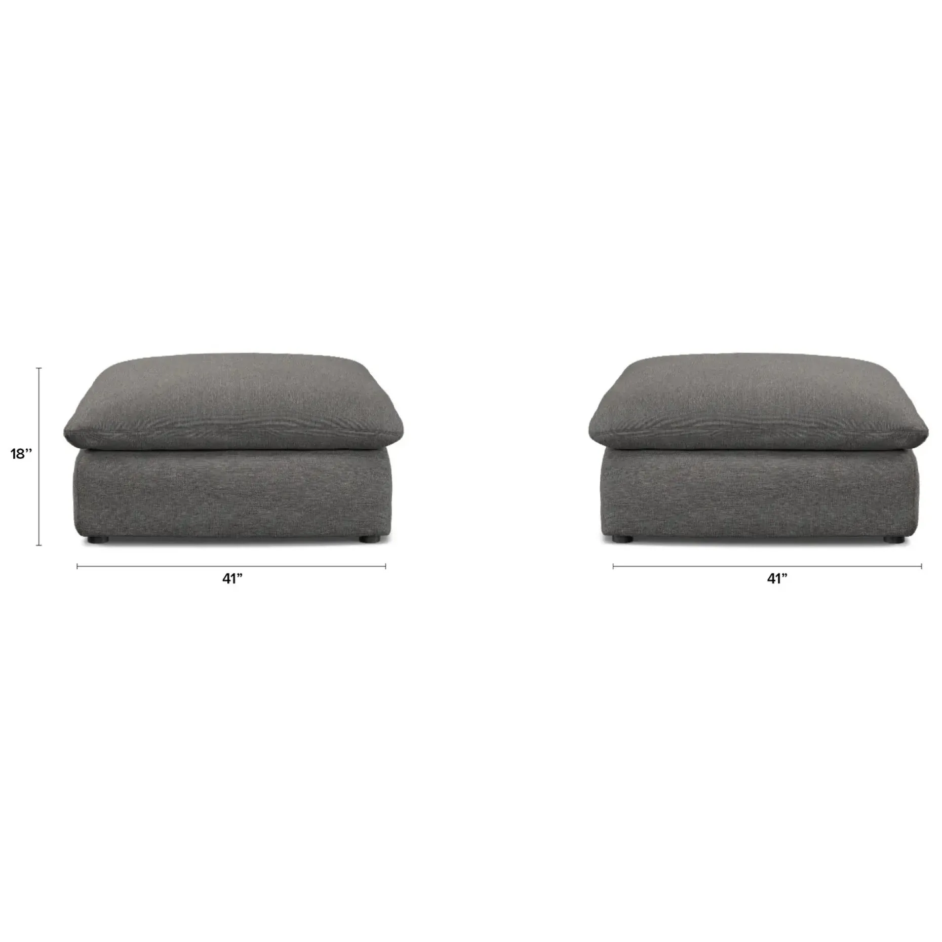 Leigh 41" Ottoman - Silver Gray