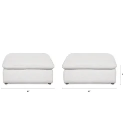 Leigh 41" Ottoman - Silver Ivory