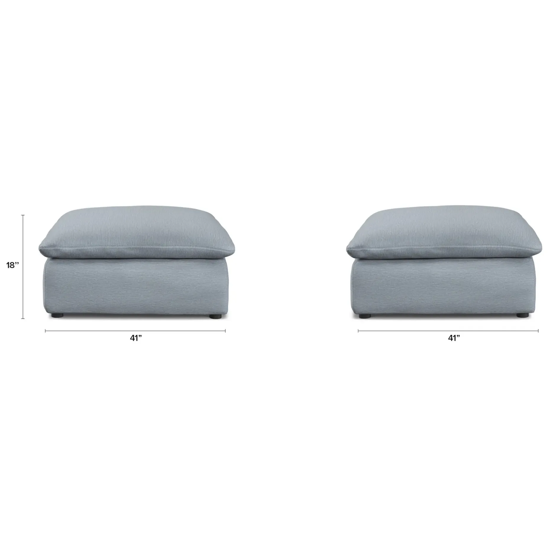 Leigh 41" Ottoman - Silver Light Blue