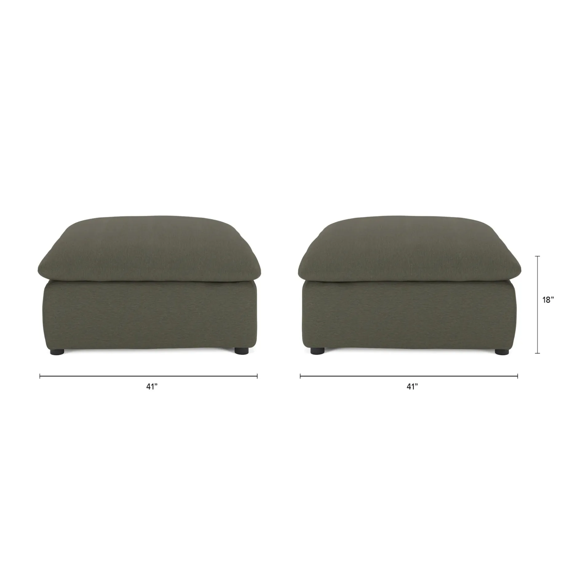 Leigh 41" Ottoman - Silver Moss