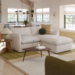 Leigh 86" Reversible Storage Sectional - Silver Ivory