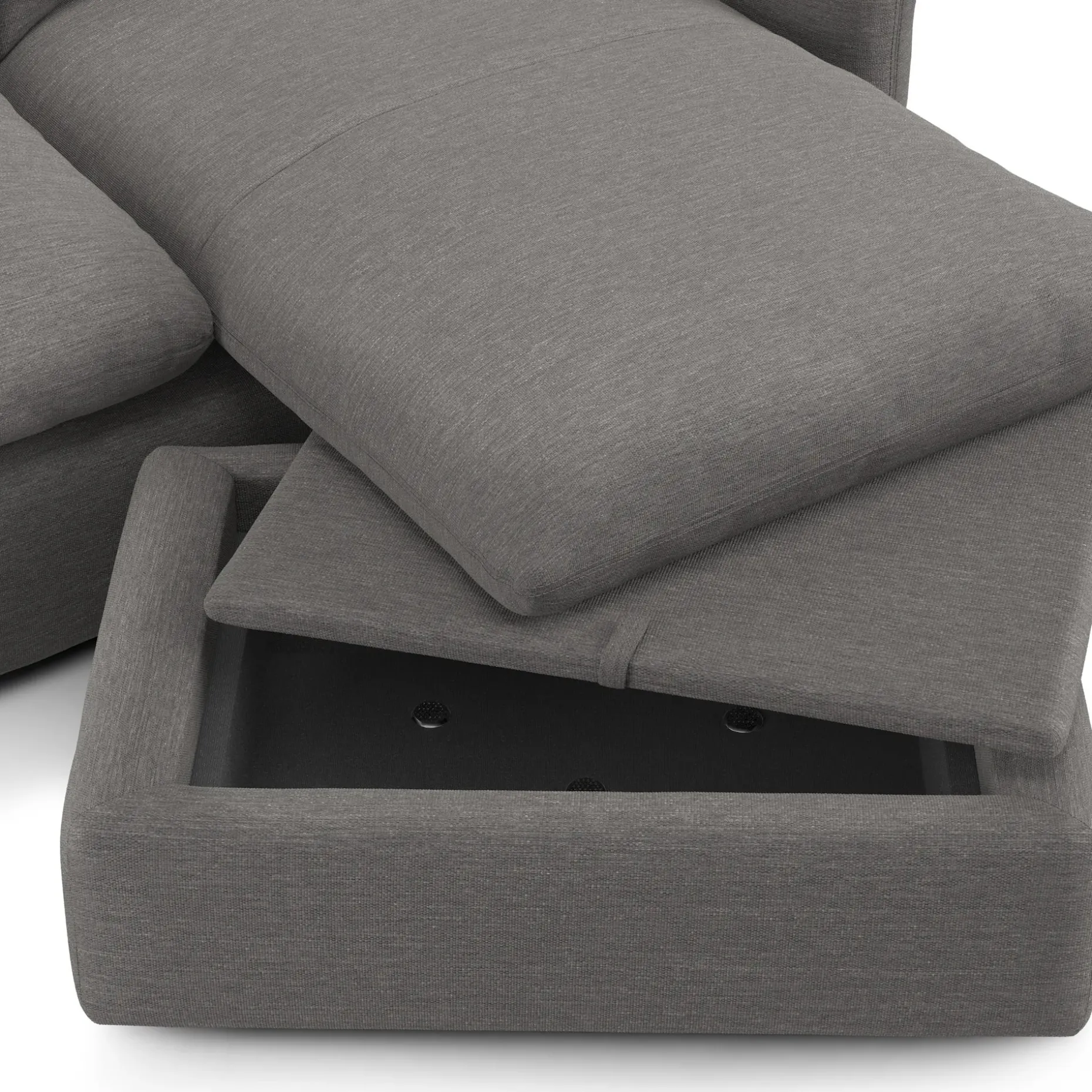 Leigh 86" Reversible Storage Sectional - Silver Gray