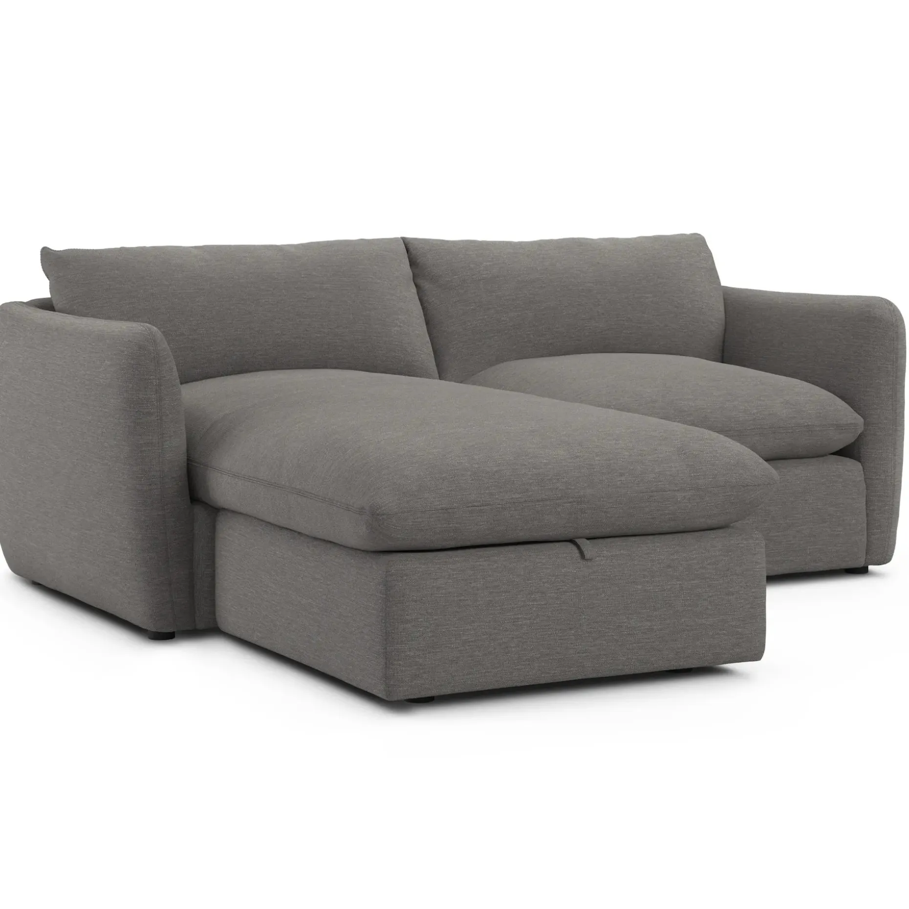 Leigh 86" Reversible Storage Sectional - Silver Gray