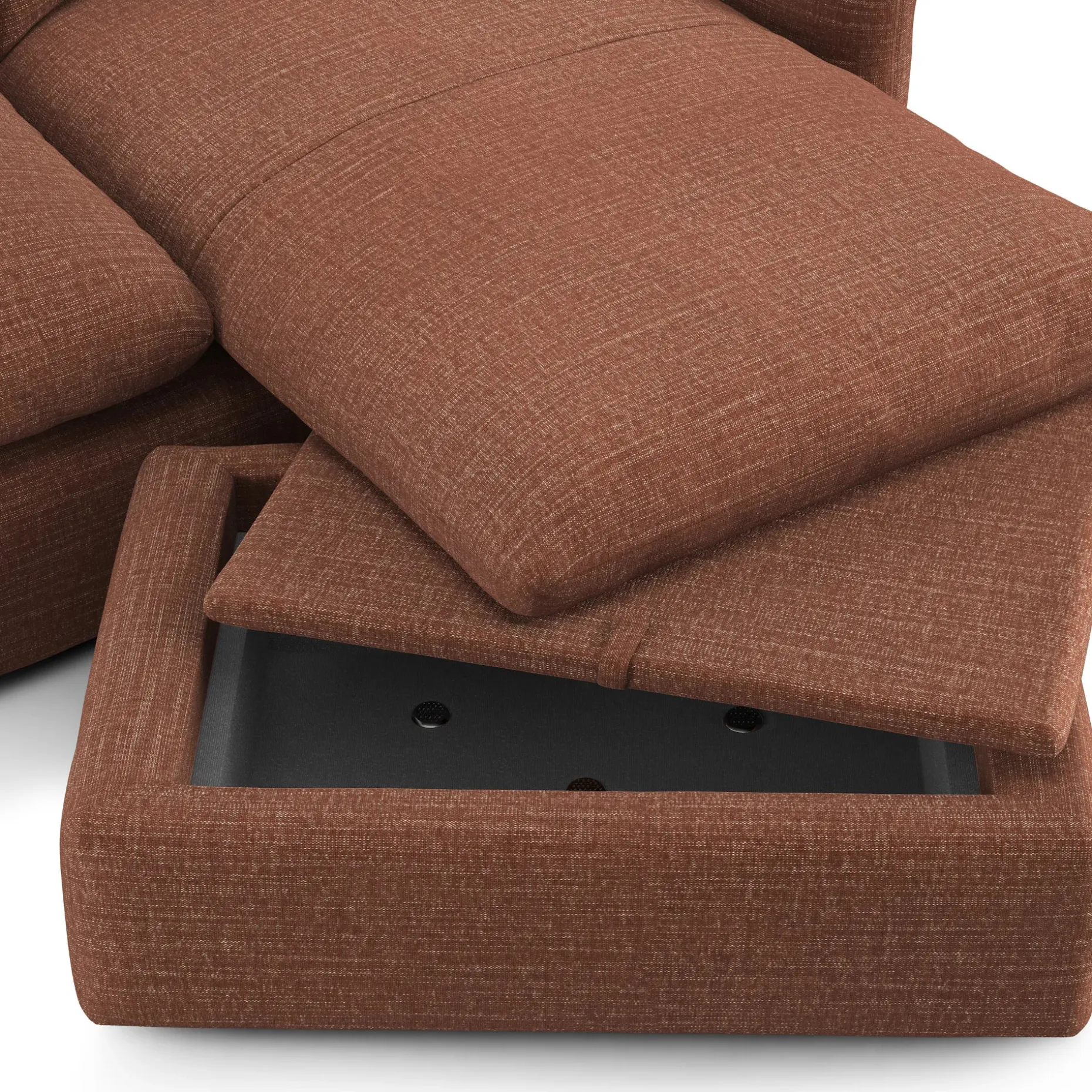 Leigh 86" Reversible Storage Sectional - Napa Rust