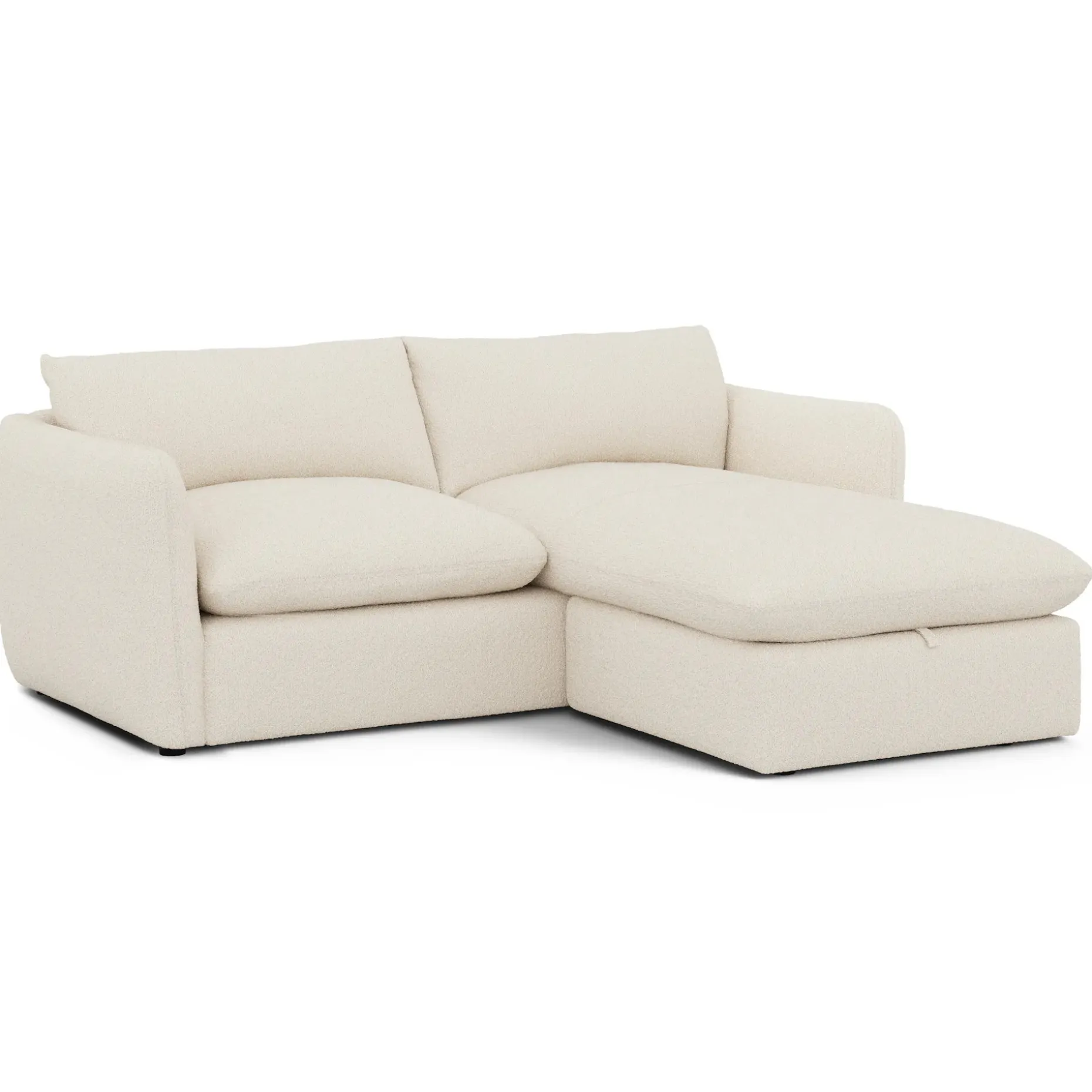 Leigh 86" Reversible Storage Sectional - Ivory Wool Bouclé