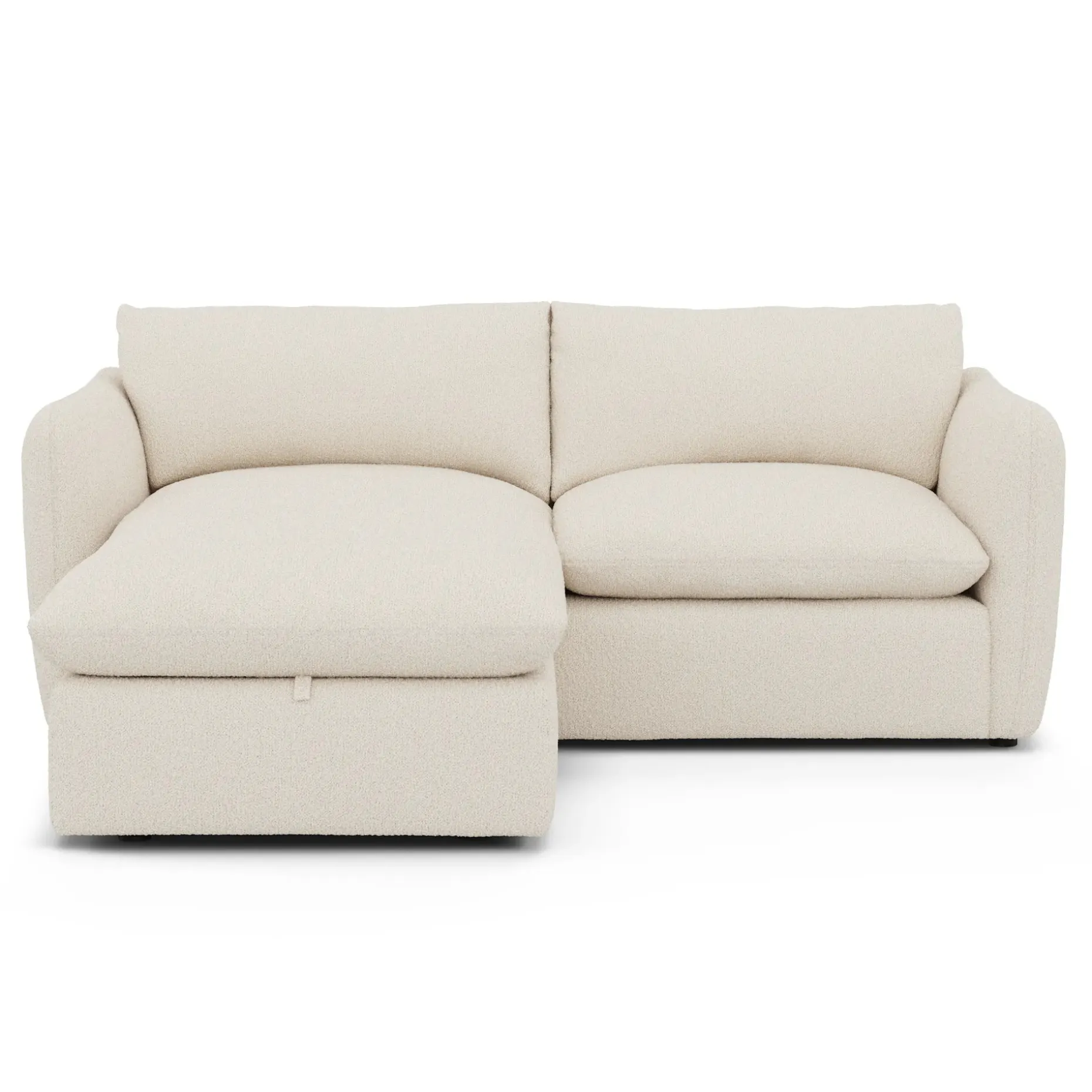 Leigh 86" Reversible Storage Sectional - Ivory Wool Bouclé