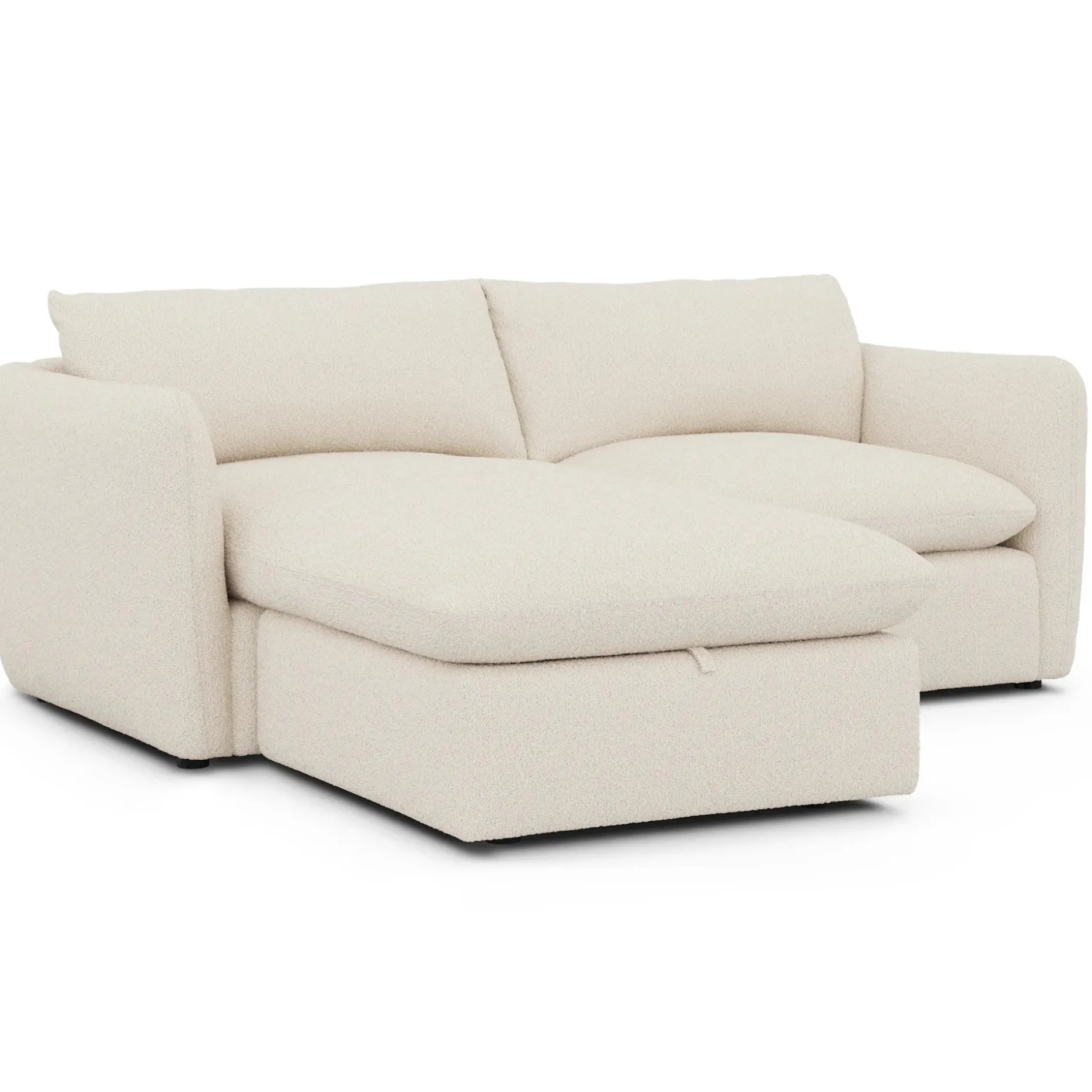 Leigh 86" Reversible Storage Sectional - Ivory Wool Bouclé