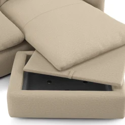 Leigh 86" Reversible Storage Sectional - Silver Taupe
