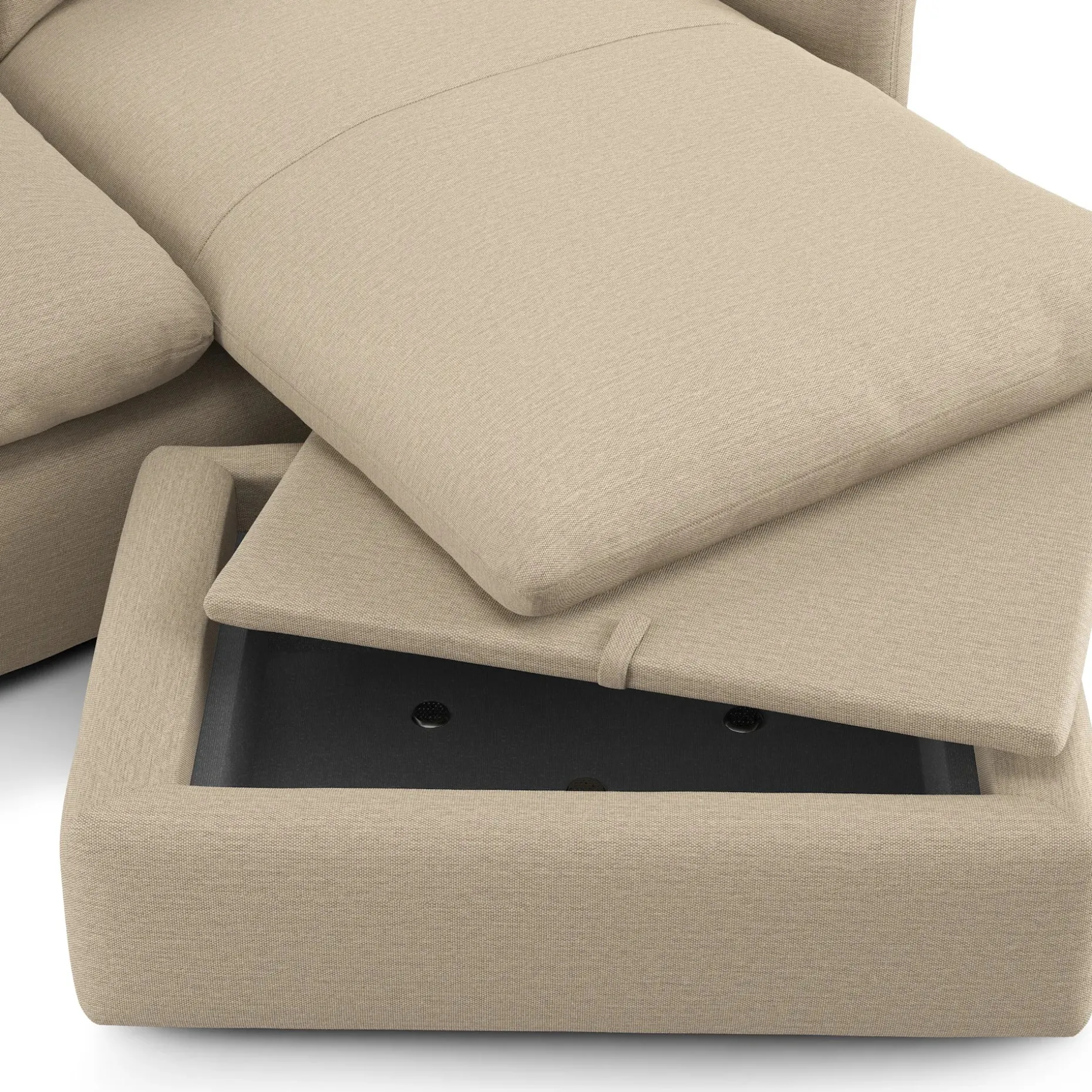 Leigh 86" Reversible Storage Sectional - Silver Taupe