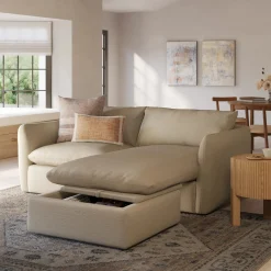 Leigh 86" Reversible Storage Sectional - Silver Taupe