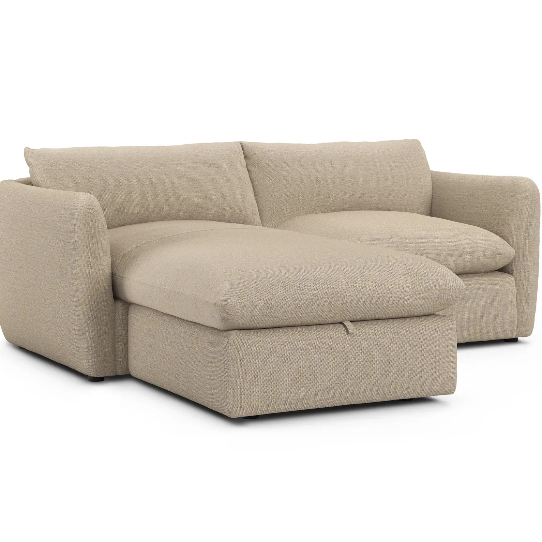 Leigh 86" Reversible Storage Sectional - Silver Taupe