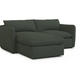 Leigh 86" Reversible Storage Sectional - Green Wool Bouclé