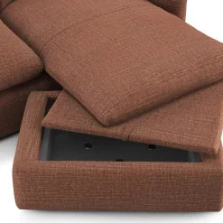 Leigh 86" Reversible Storage Sleeper Sectional - Napa Rust