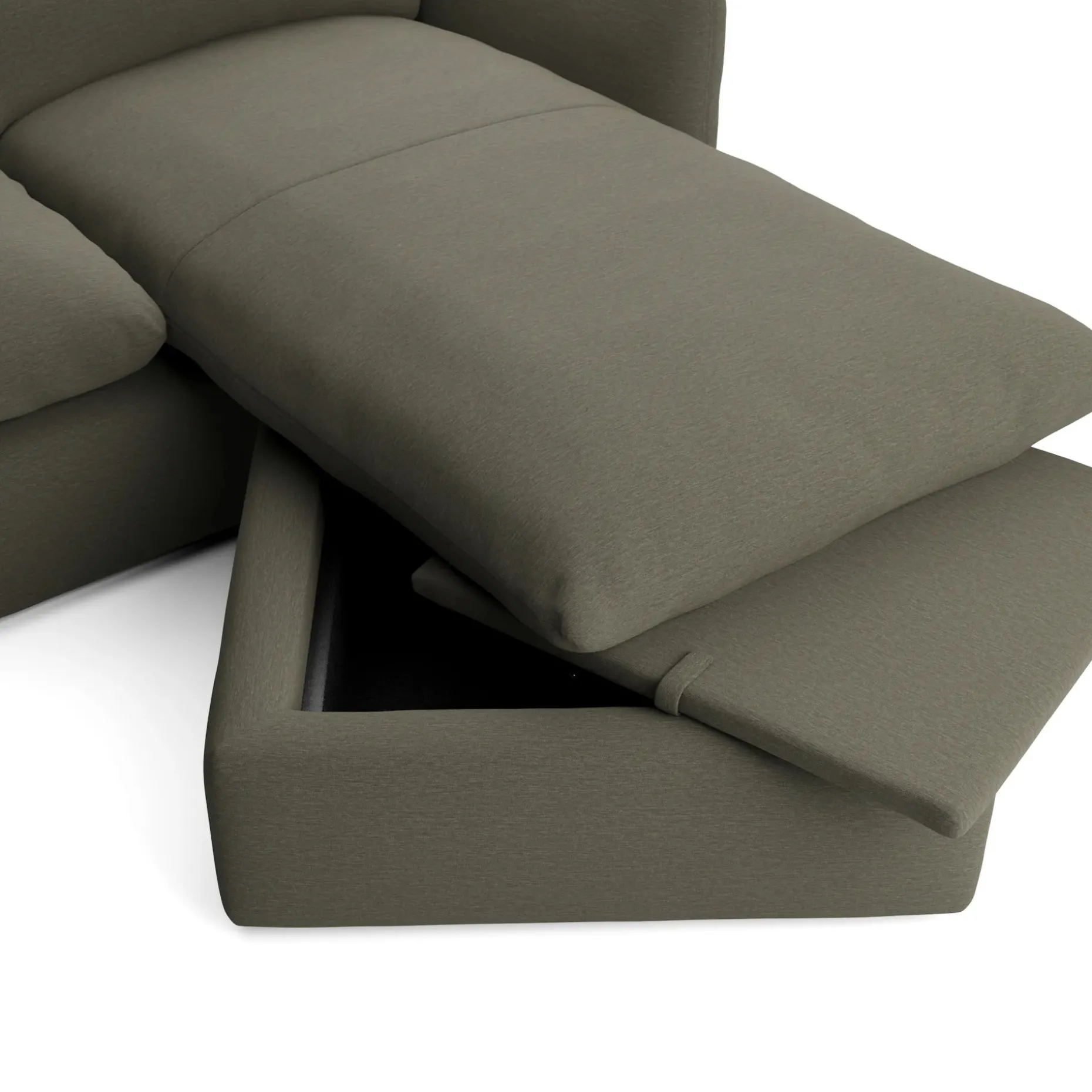 Leigh 86" Reversible Storage Sleeper Sectional - Silver Moss